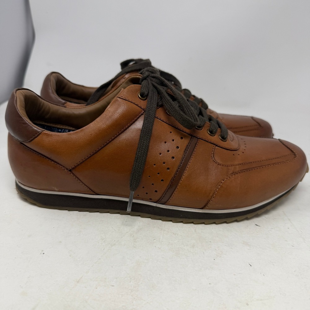 Thomas & Vine Sneakers Mens 11 006156 Brown Leather Perforated EUC